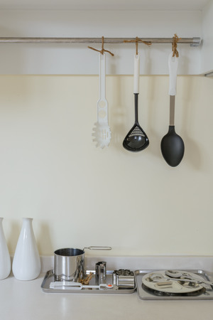 modern kitchen in whiteの写真素材