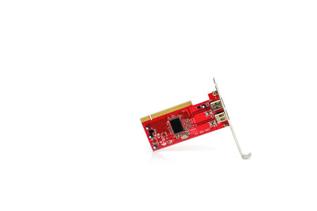 Modem card for desktop computer on white