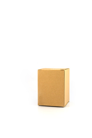 paper box lying isolated white backgroundの写真素材