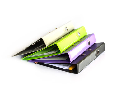 Stack of folders isolated on white