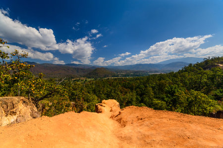 Pai Canyon (Kong Lan) in Mae hong son, northern Thailandの写真素材