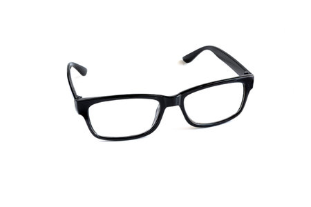 Black nerd glasses isolated on white background