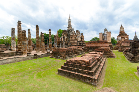Sukhothai historical park, the old town of Thailand at Sukohthai, Thailandの写真素材
