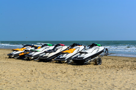 Jetski on the beach for rentの写真素材