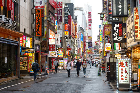 TOKYO, JAPAN - May 17, 2016: Kabukicho is Japan's largest red light district features, bars, nightclubs, pachinko parlors, love hotels. The area is a nightlife district known as Sleepless Town.のeditorial素材