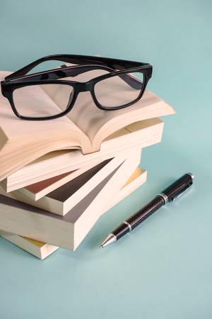 Stack of books isolated, Education background.の写真素材
