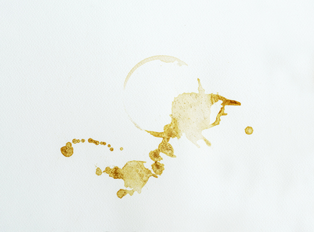 Coffee cup rings isolated on a white paper backgroundの写真素材