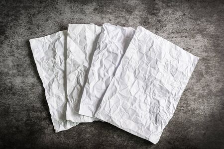 Crumpled paper on grunge background, Creativity problems conceptの写真素材