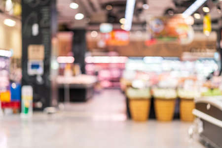 Abstract blurred image of supermarket grocery storeの写真素材
