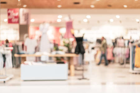 Abstract blurred image of cosmetics department in the mallの写真素材
