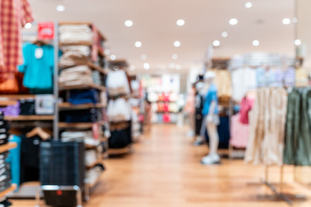 abstract blurred background of Department store in Shopping Mall