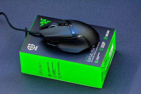 01 July 2020-Bucharest, Romania. Shots of the gaming mouse Razer Basilisk v2 made for a blog