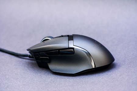 01 July 2020-Bucharest, Romania. Shots of the gaming mouse Razer Basilisk v2 made for a blogのeditorial素材