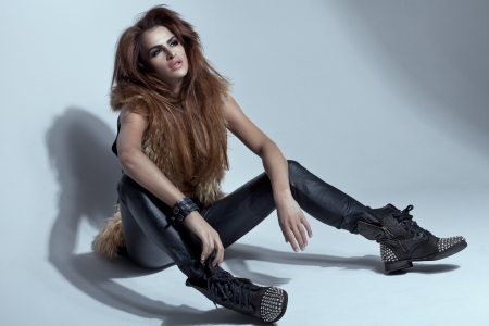 Fashion shoot of young sexy woman の写真素材