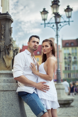 Romantic couple on vacationの写真素材