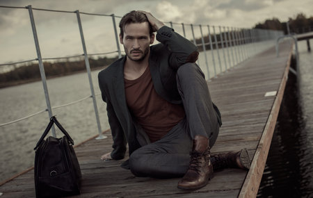 Young man outdoorの写真素材