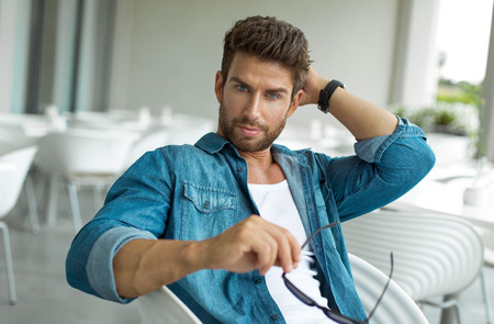 Sexy man in sunglassesの写真素材