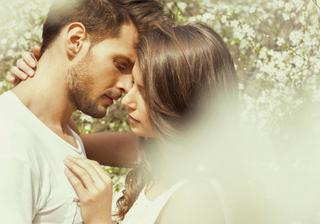 Portrait of kissing coupleの写真素材