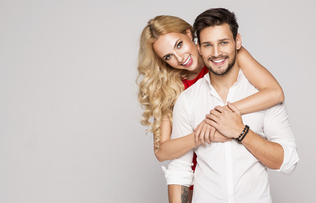 Portrait of smiling beautiful coupleの販売画像