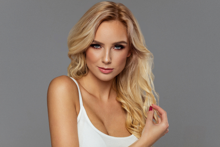 Portrait of blond model の写真素材