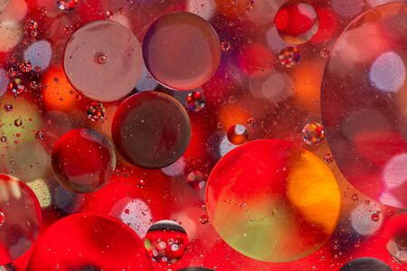 Macro blood red bubbles similar to cellsの写真素材