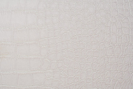 texture of white crocodile skin, white wallpaper on the wall macro photoの写真素材