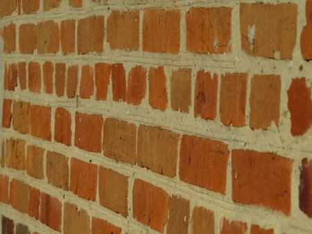 Section of the wall, built of red bricks.