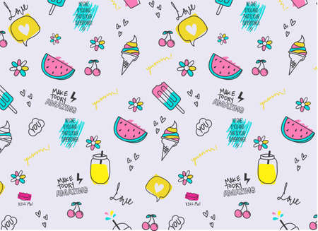 pattern background and sloganのイラスト素材