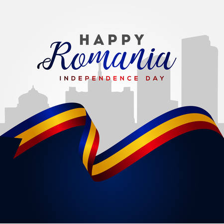 Romania Independence Day Vector Design Illustrationのイラスト素材