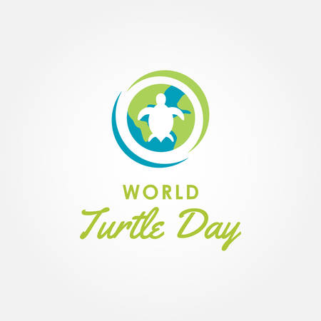 Turtle Day Vector Design Illustrationのイラスト素材