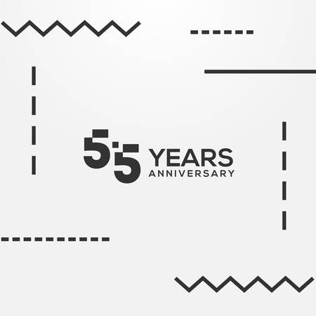 55 Years Anniversary Black Number Vector Design Illustrationのイラスト素材