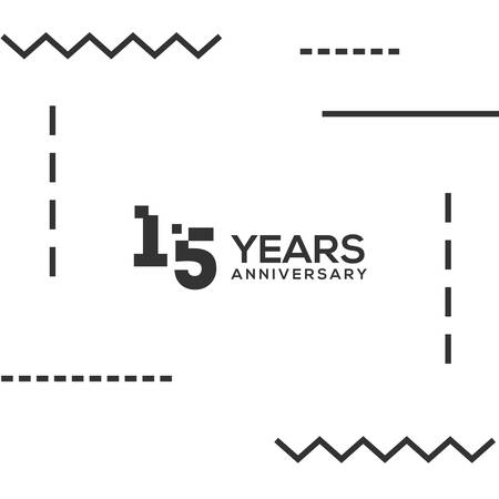15 Years Anniversary Black Number Vector Design Illustrationのイラスト素材