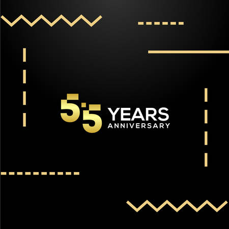 55 Year Anniversary Gold Number Vector Designのイラスト素材