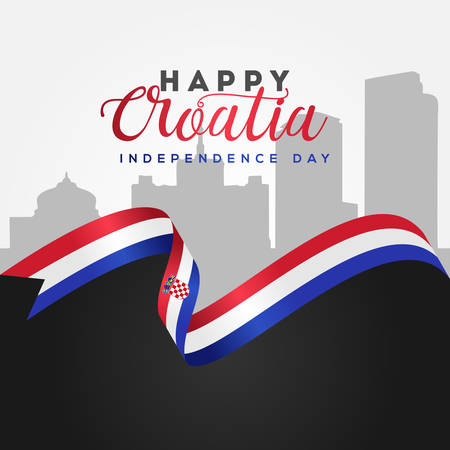 Happy Croatia Independence Day Vector Design Illustrationのイラスト素材