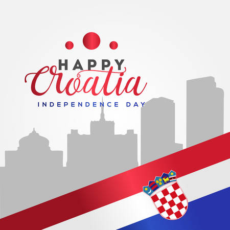 Happy Croatia Independence Day Vector Design Illustrationのイラスト素材