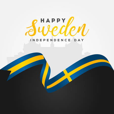 Happy Sweden Independence Day Vector Design Illustrationのイラスト素材
