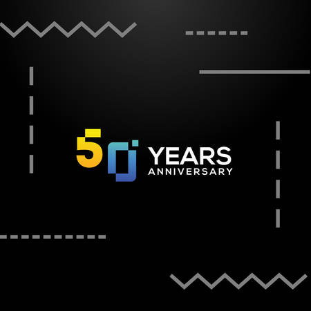 50 Years Anniversary Gradient Number Vector Designのイラスト素材