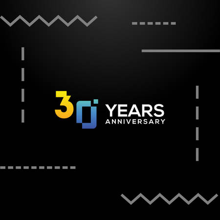 30 Years Anniversary Gradient Number Vector Designのイラスト素材