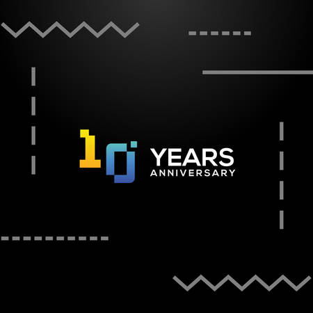 10 Years Anniversary Gradient Number Vector Designのイラスト素材