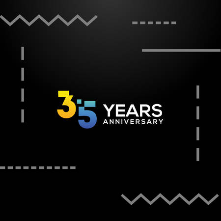 35 Years Anniversary Gradient Number Vector Designのイラスト素材