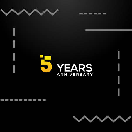 5 Years Anniversary Gradient Number Vector Designのイラスト素材