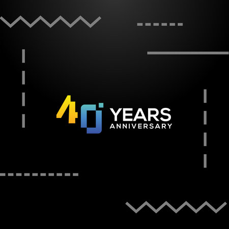 40 Years Anniversary Gradient Number Vector Designのイラスト素材
