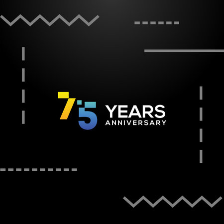 75 Years Anniversary Gradient Number Vector Designのイラスト素材