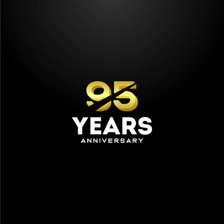 95 Years Anniversary Gold Number Vector Designのイラスト素材
