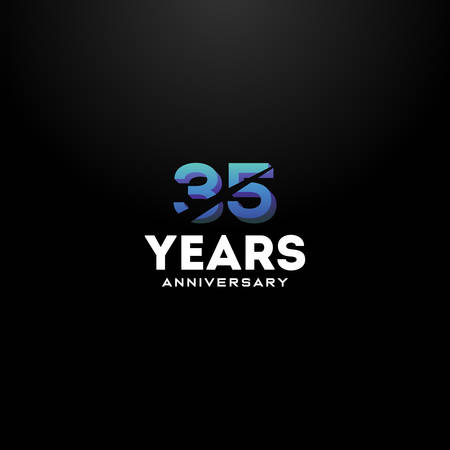35 Years Anniversary Gradient Number Vector Designのイラスト素材