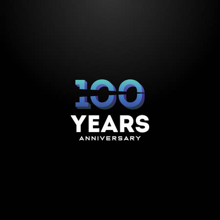 100 Years Anniversary Gradient Number Vector Designのイラスト素材
