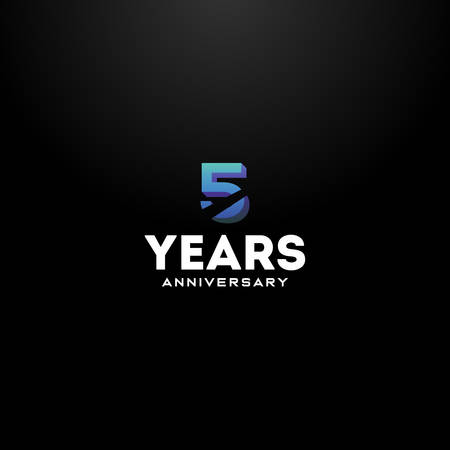 5 Years Anniversary Gradient Number Vector Designのイラスト素材