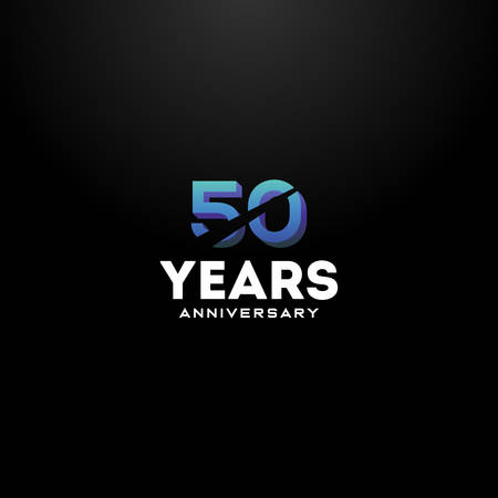 50 Years Anniversary Gradient Number Vector Designのイラスト素材