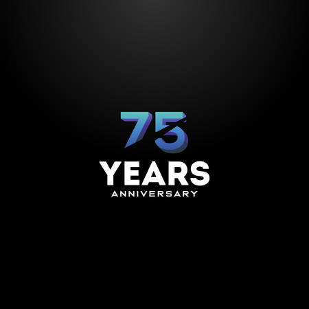 75 Years Anniversary Gradient Number Vector Designのイラスト素材