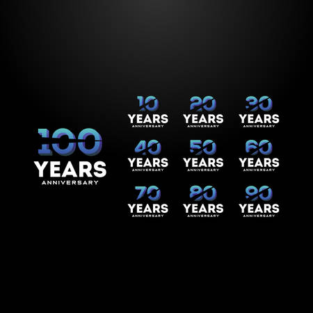 Set Years Anniversary Gradient Number Vector Designのイラスト素材